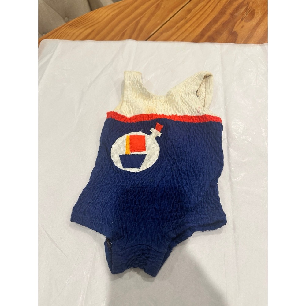 Rare Vintage 1970's Baby Infant Swimsuit Carltona Sailboat Nautical